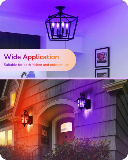 6 Pack Dimmable Purple & Orange Light Bulb-HDCF35C