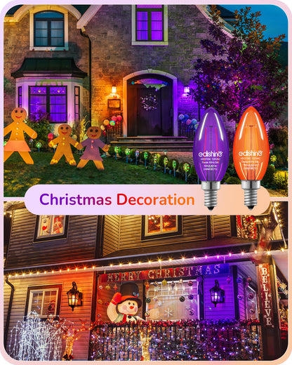 6 Pack Dimmable Purple & Orange Light Bulb-HDCF35C