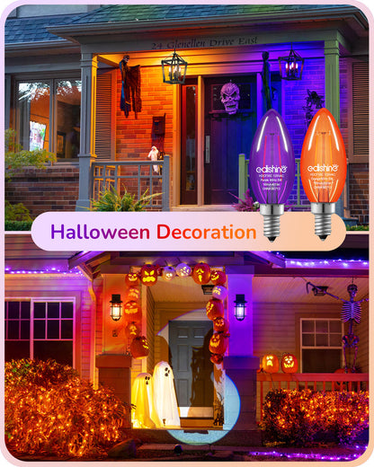 6 Pack Dimmable Purple & Orange Light Bulb-HDCF35C