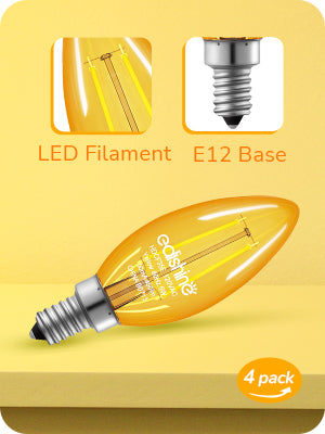 6 Pack Dimmable Yellow Light Bulb-HDCF35E