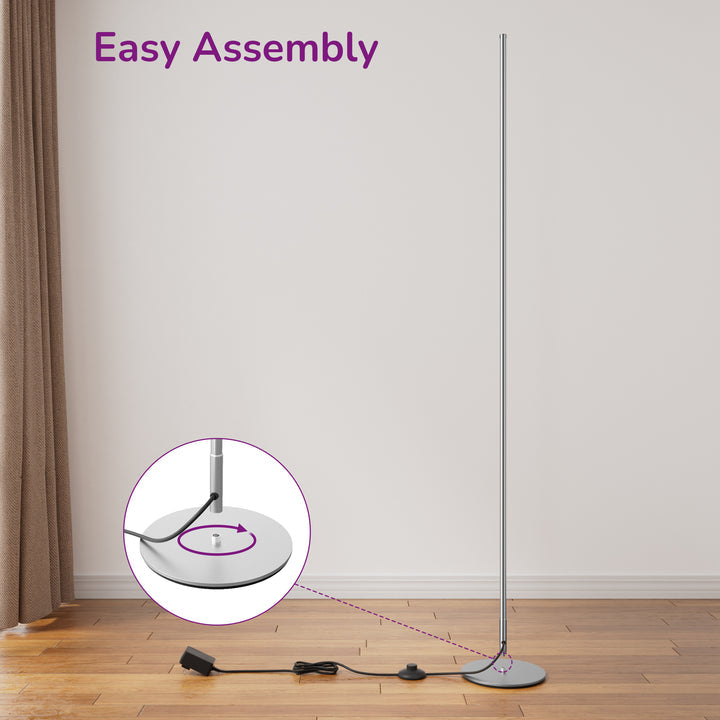 EDISHINE LED Corner Modern Floor Lamp with Remote Set of 2-HFLCB2C