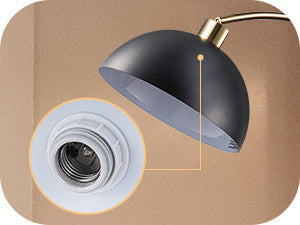 EDISHINE 78.3" Modern Floor Lamp with Rotatable LampHead, Gold/Black-HFLDB1A