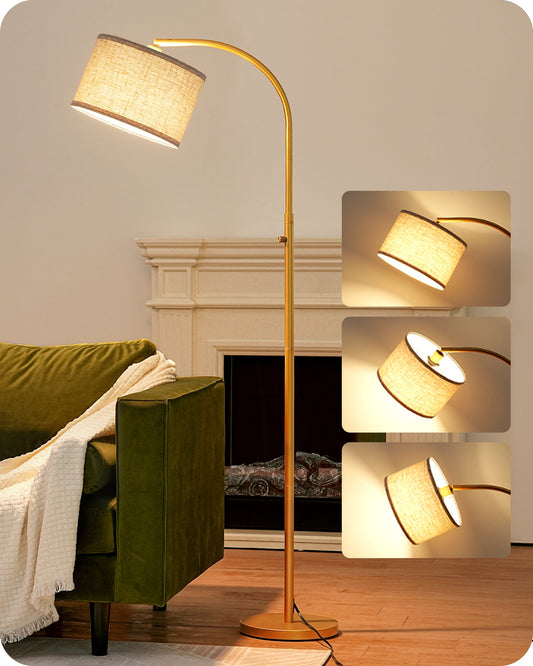 EDISHINE Dimmable Arched Floor Lamp, Gold-HFLED1A