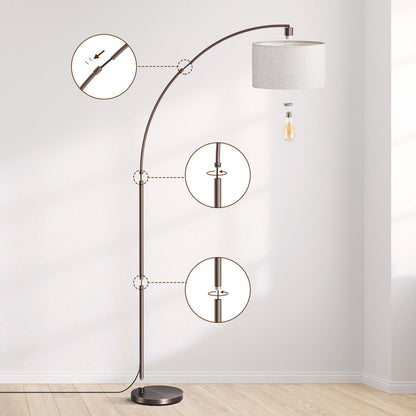 EDISHINE Arc Dimmable Bronze Floor Lamp, 5 Color Temperature-HFLR04X
