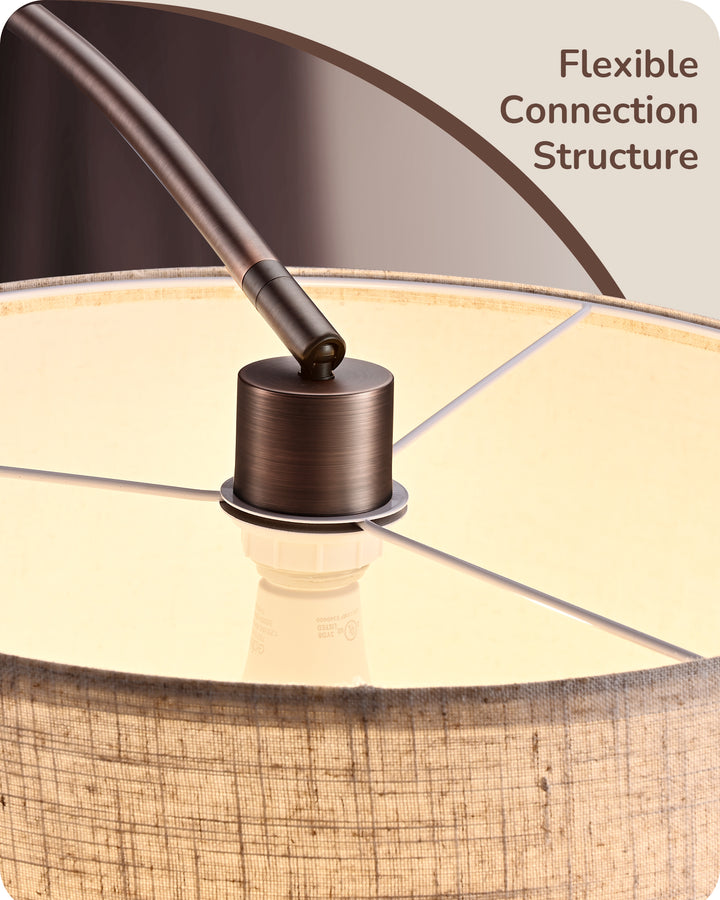 EDISHINE Arc Dimmable Bronze Floor Lamp with Remote Control, 5 Color Temperature-HFLR54X