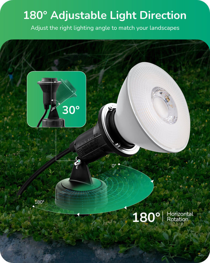 120V 180° Adjustable Outdoor Spotlights (2 Pack)-HGSL15A