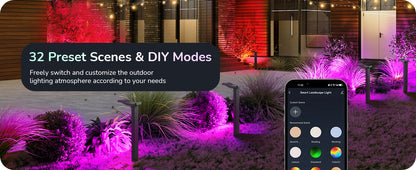 48FT Smart Christmas Pathway Lights, RGBW 350LM 24V 36W Low Voltage LED Landscape Lighting, 4PCS-HGSL31A