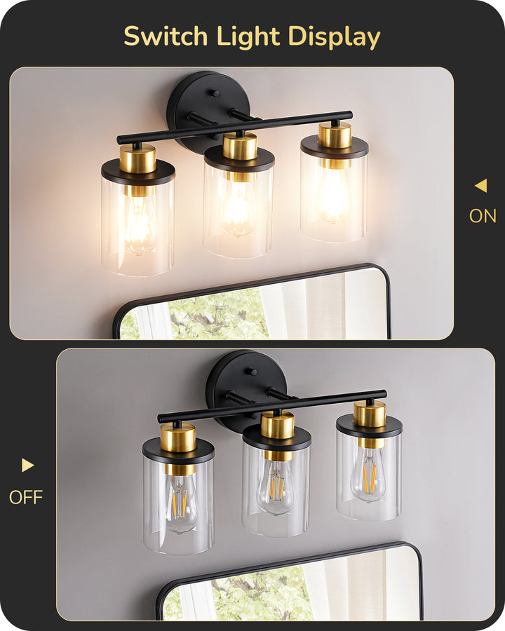 EDISHINE  3-Light Bathroom Light Fixtures-HHVL04H