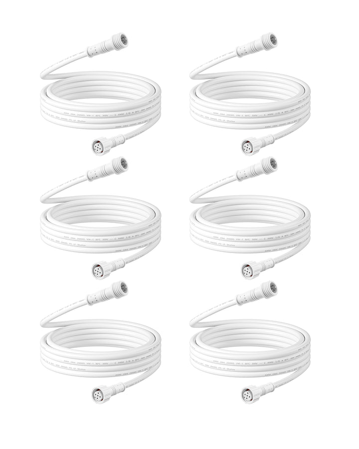 6.56FT 5pin Extension Cord for Recessed Lights (6 Pack) -HJRL06B-P1