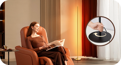 EDISHINE 2 Pack Dimmable LED Corner Modern Floor Lamps with Remote-HFLCB2A