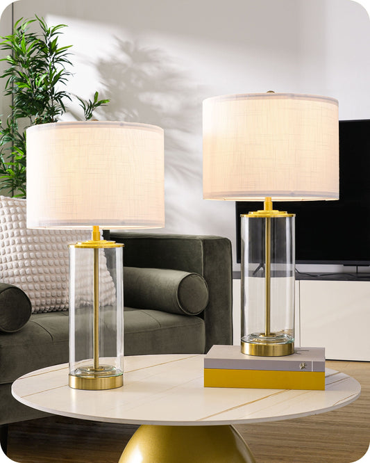 23.6IN Glass Table Lamp DIY Fillable Base-HLTL07A