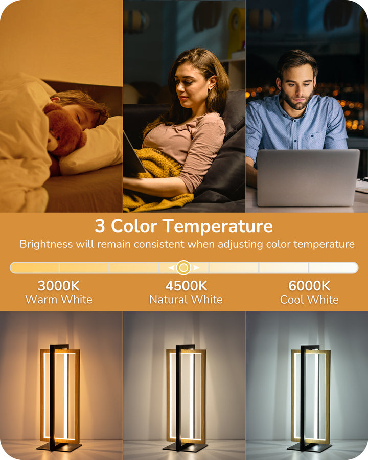 Minimalist  Stepless Dimmable LED Table Lamp with 3 Color Temperature-HLTL12D