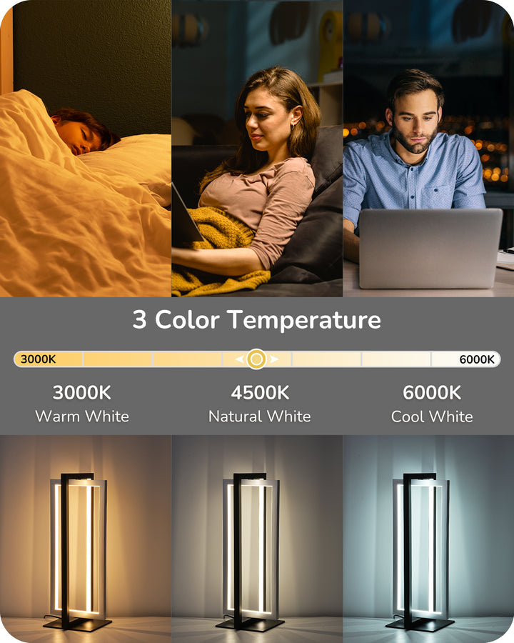 Modern LED Table Lamp with 3 Color Temperature-HLTL12G