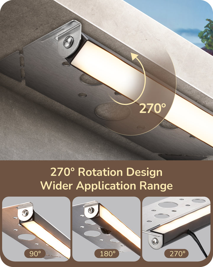 12V AC/DC 3W 2700K 7 Inch Hardscape Lighting with 270° Rotating, 8 Pack-HLVL02A