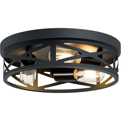 3-Light Flush Mount Fixture for Hallway