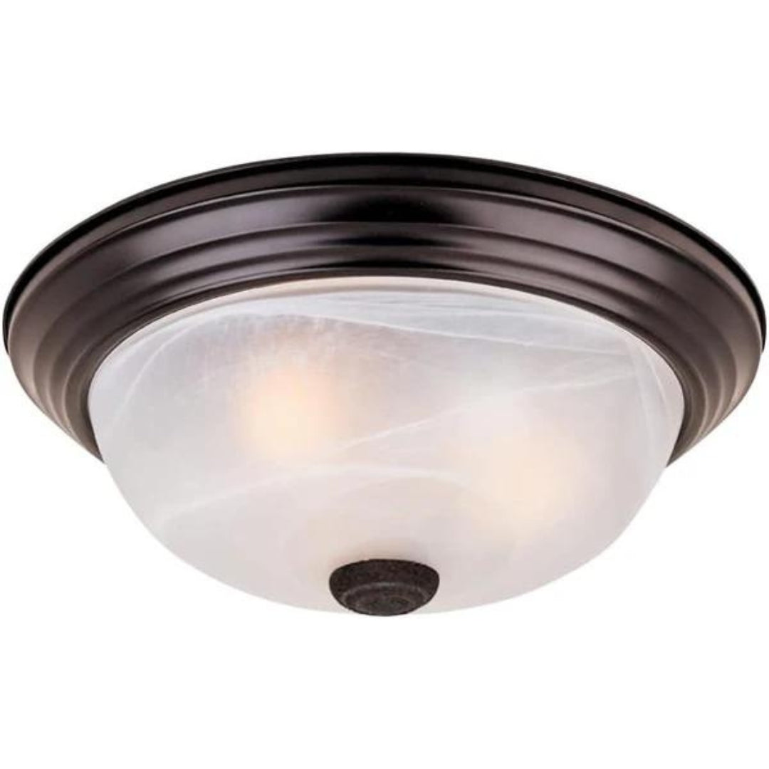 Modern 2-Light Flush Mount Ceiling Light Fixture, Bronze