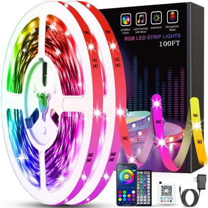 Led Lights for Bedroom 100ft (2 Rolls of 50ft) Music Sync Color Changing Strip Lights