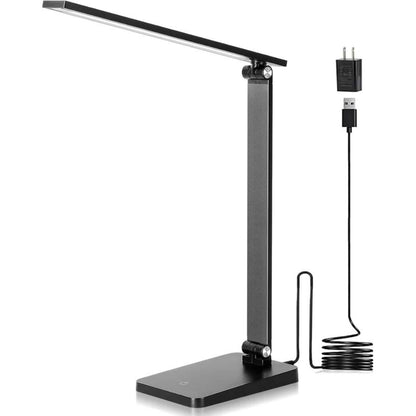 3 Levels Dimmable Reading Desk Light with USB Charging Port