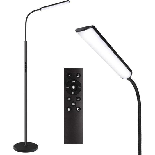 Dimunt LED Floor Lamp, Bright 15W Floor Lamps for Living Room with 1H Timer, Stepless Adjustable 3000K-6000K Colors & Brightness Standing Lamp with Remote & Touch Control Reading Floor Lamps