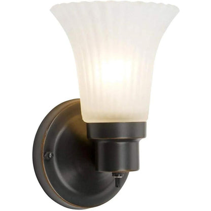 1-Light Indoor Wall Sconce Frosted Flute Glass