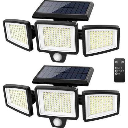 Solar Outdoor Lights 2500LM 210 LED Security Lights with Remote Control