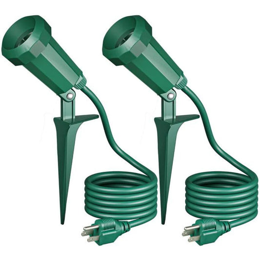 120° Adjustable Outdoor Spotlights with 6FT Cord (2 Pack)-HGSL11B