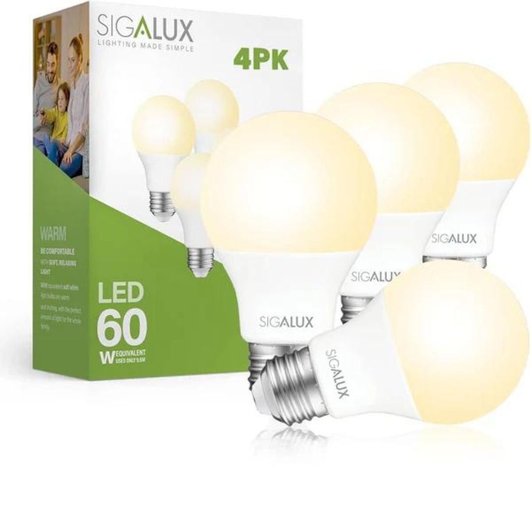 A19 Standard Light Bulbs 2700K Warm 60 Watt Equivalent LED Light Bulbs