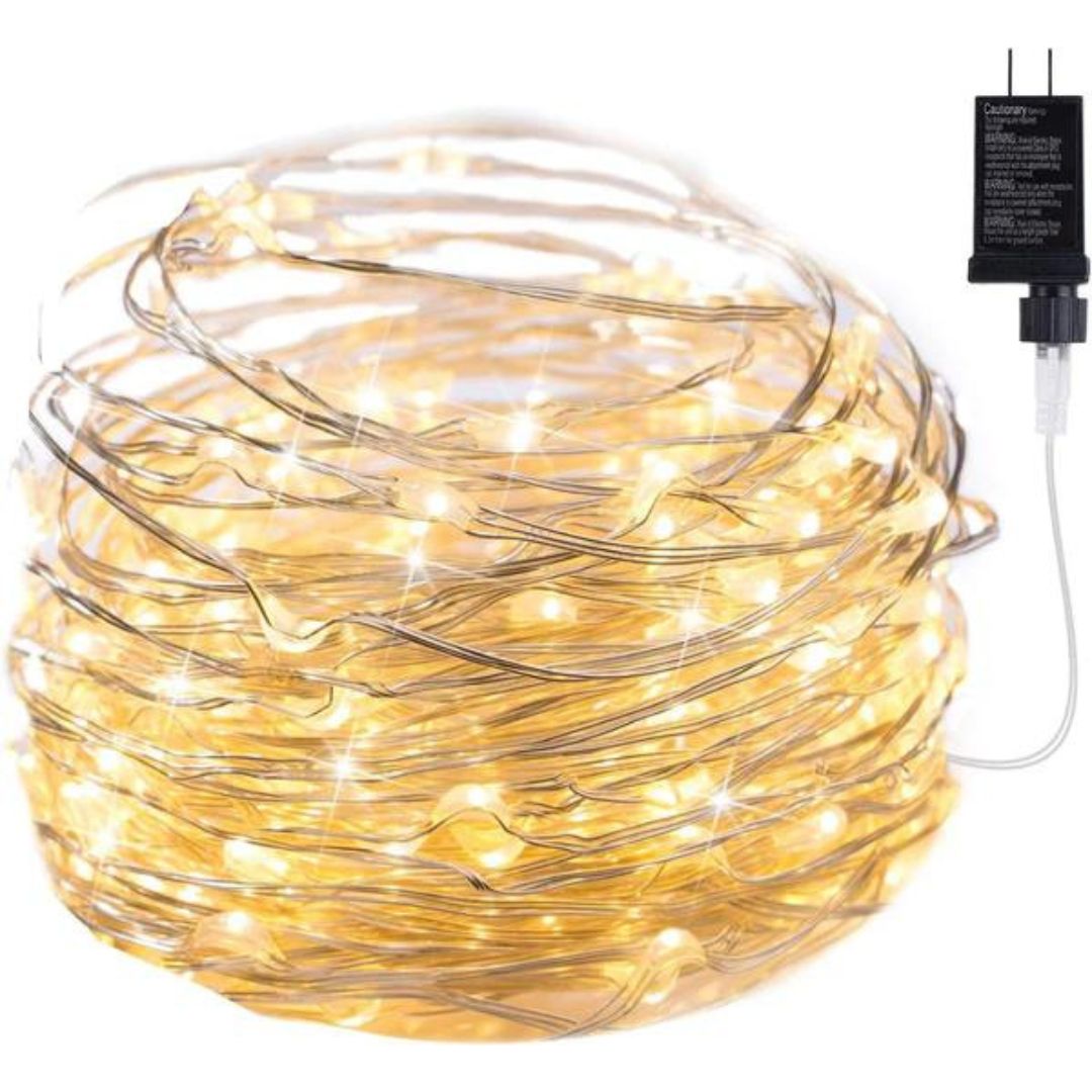 33Ft 100 LEDs Waterproof Silver Wire Firefly Lights