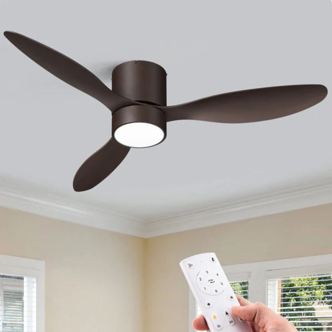 52 Inch Dimmable 3 Color Modern Ceiling Fan with Light and Remote-HCFM02A