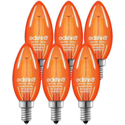 6 Pack Dimmable Orange Light Bulb-HDCF35B