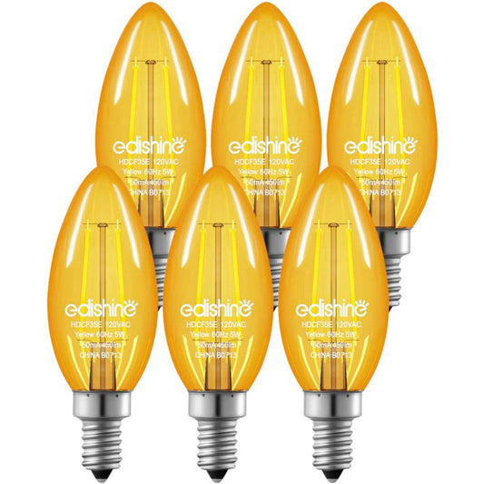 6 Pack Dimmable Yellow Light Bulb-HDCF35E