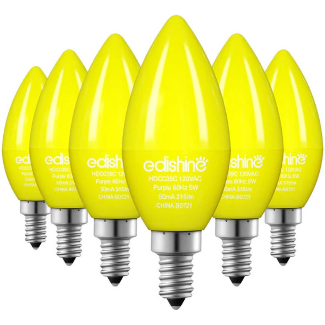 6 Pack Dimmable Yellow Light Bulb-HDCC35E