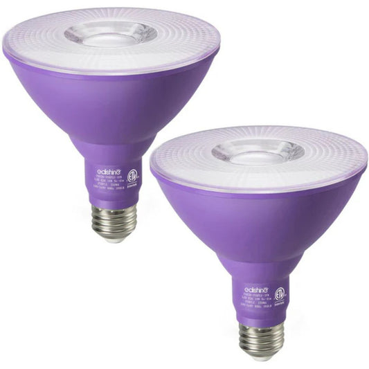 Dimmable 18W(120W Equivalent) E26 Base Purple Flood Light Bulb, 2 Pack-HLBP38B