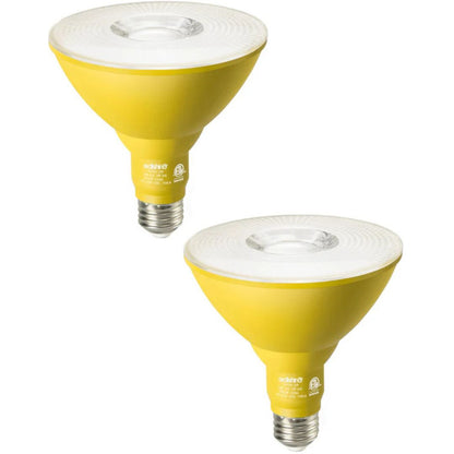 Dimmable 18W(120W Equivalent) E26 Base Yellow Flood Light Bulb, 2 Pack-HDCP38C