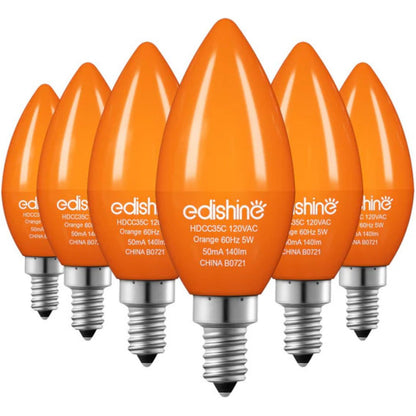 6 Pack Orange Dimmable Light Bulb-HDCC35B