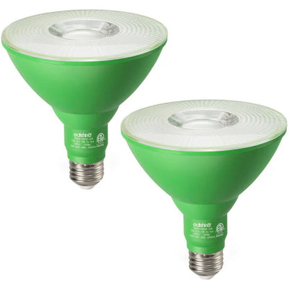 18W Dimmable Green Flood Light Bulbs (2 Pack)-HLBP38E