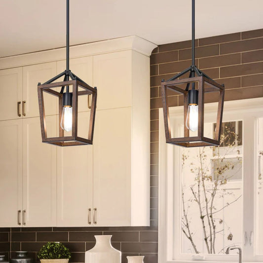 Industrial Farmhouse Adjustable Height Pendant Lights (1 Pack)-HHPL09B