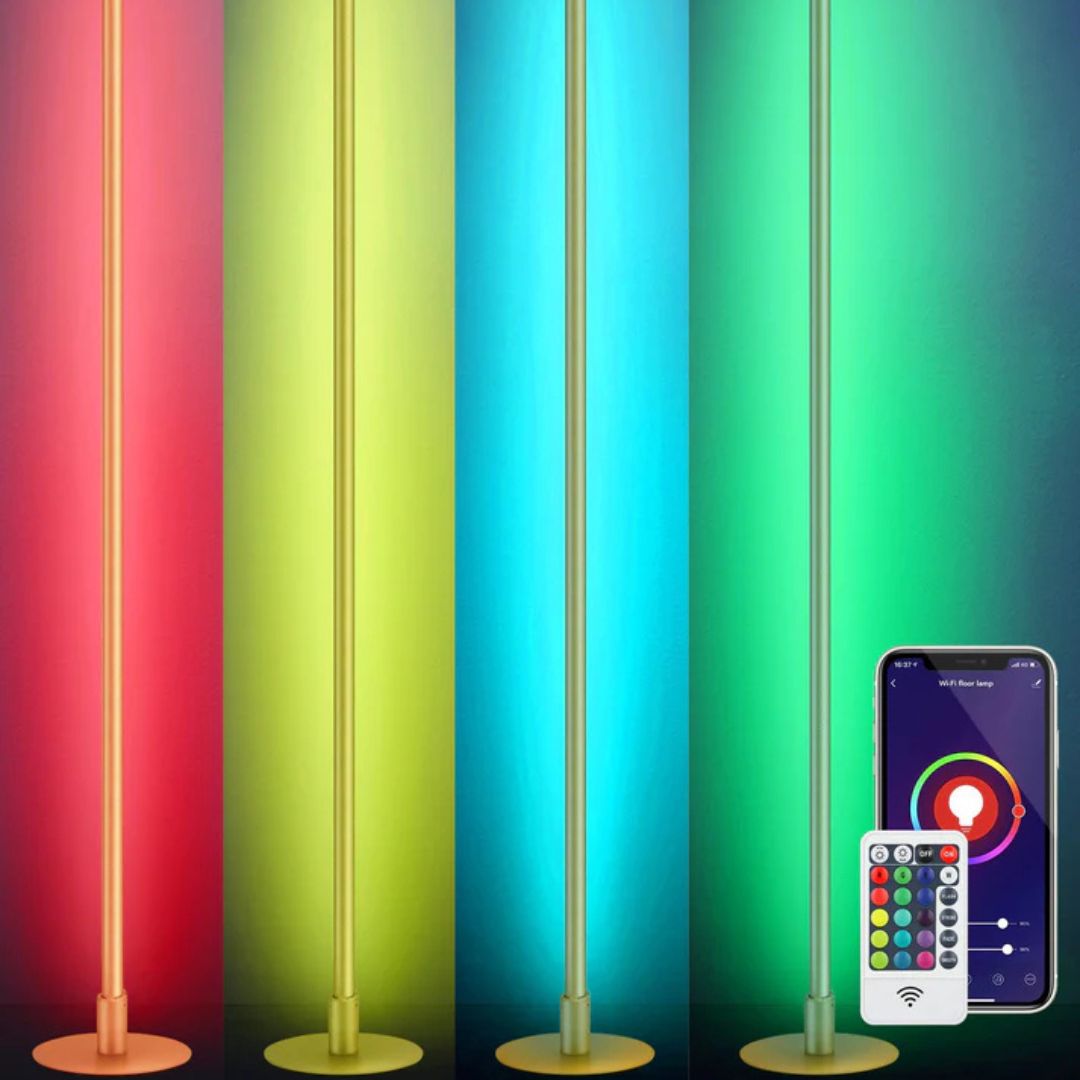 57.5" Dimmable Smart WiFi Floor Lamp with App & Remote Control-HFLG02W