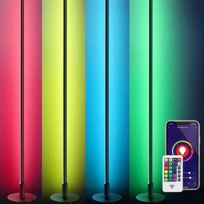 Black RGBW, Mood Lighing, Smart WiFi Dimmable Floor Lamp with App & Remote Control, 1 Pack-HFLK02W