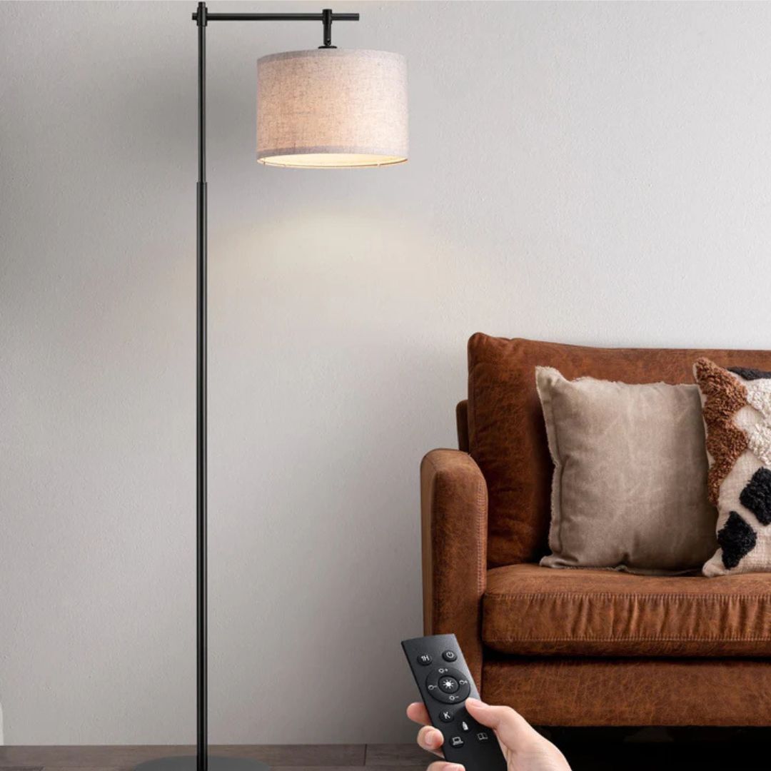 Dimmable Black Floor Lamp with Remote Control, 5 Color Temperature-HFLK54A