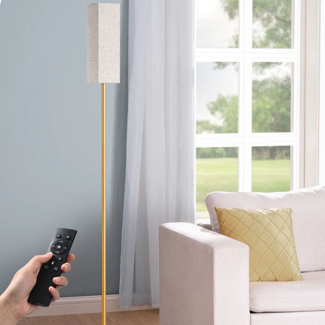 Pole Floor Lamp with Fabric Shade-HFLEC2A