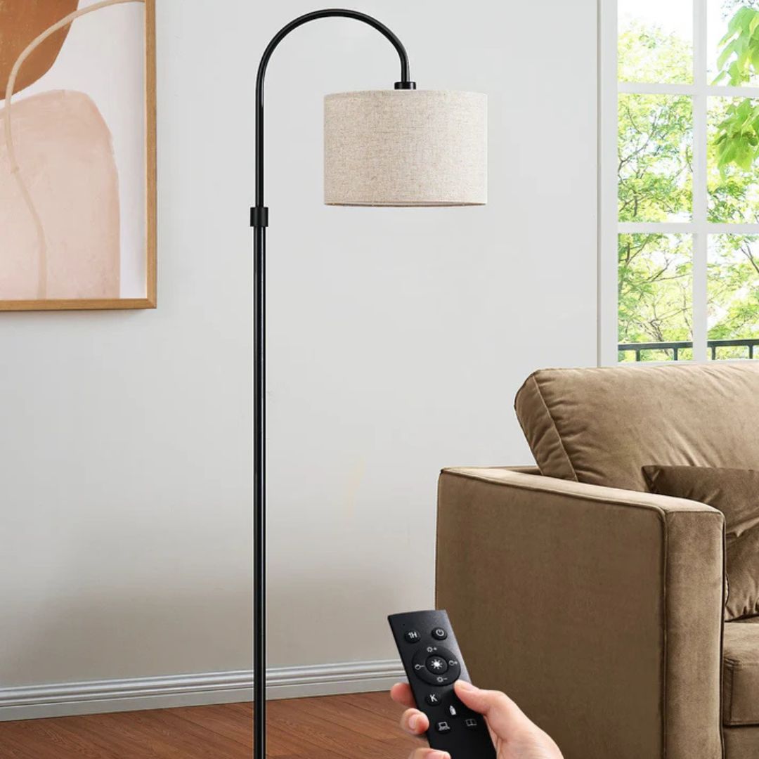 Dimmable Floor Lamp with Remote Control, 3000K-6500K, Black