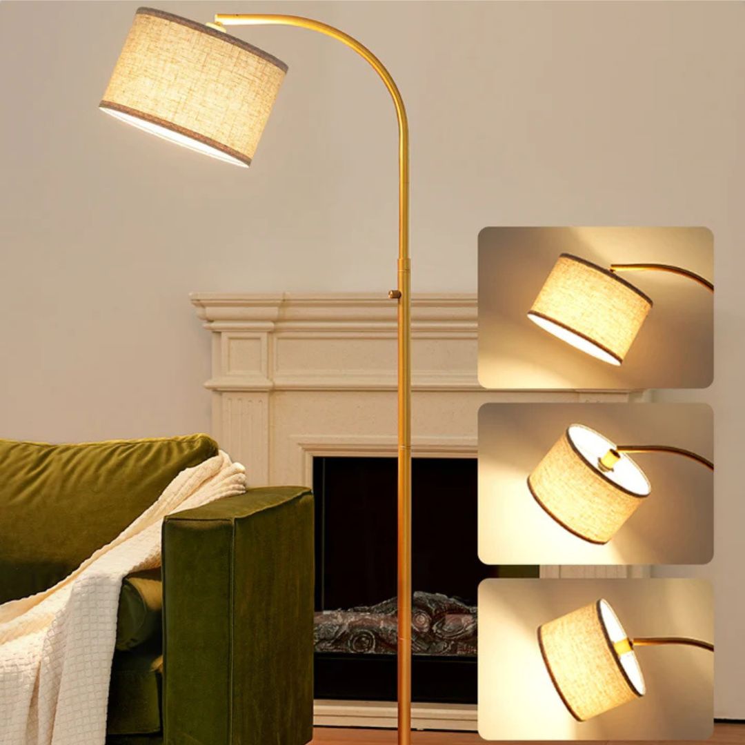 Dimmable Arched Floor Lamp, Gold