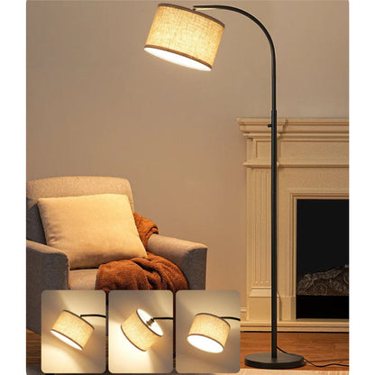 Black Arc Dimmable Floor Lamp-HFLED1B