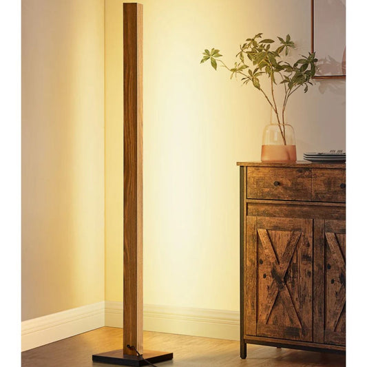 46" Dimmable Wood Corner Floor Lamp, 7 Color Temperature-HBFL02V