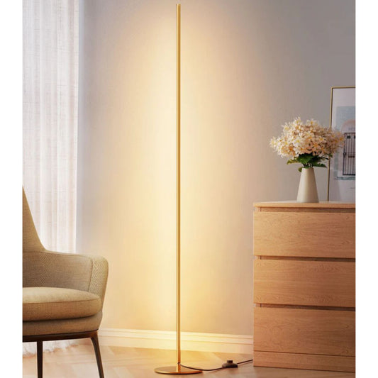 57.5" Dimmable  Gold LED Corner Floor Lamp, 7 Color Temperature-HLFL02Q