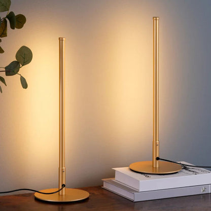 2 PCS Minimalist Bedside Lamp with 3 Dimmable Color Temperature, Gold