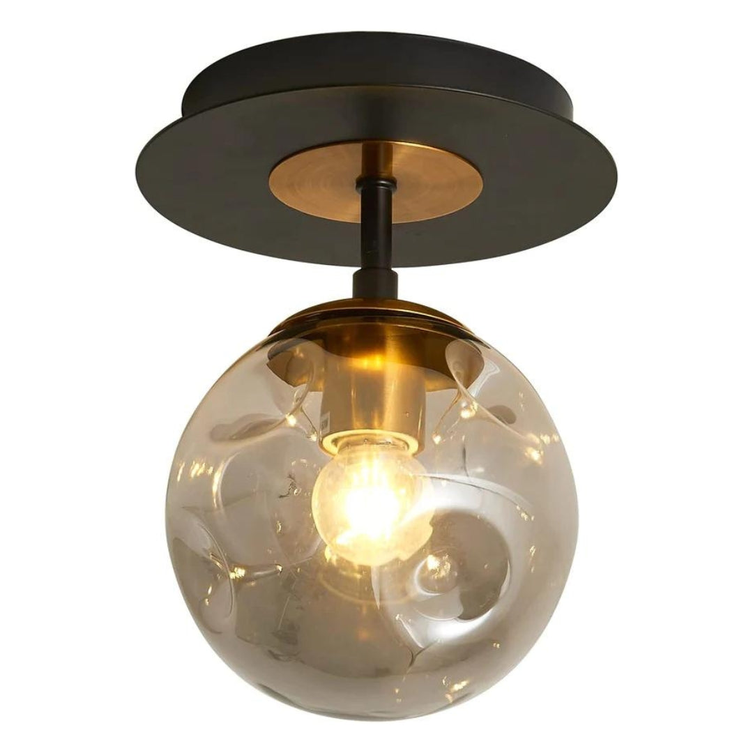 1-Light Glass Globe Flush Mount My Store