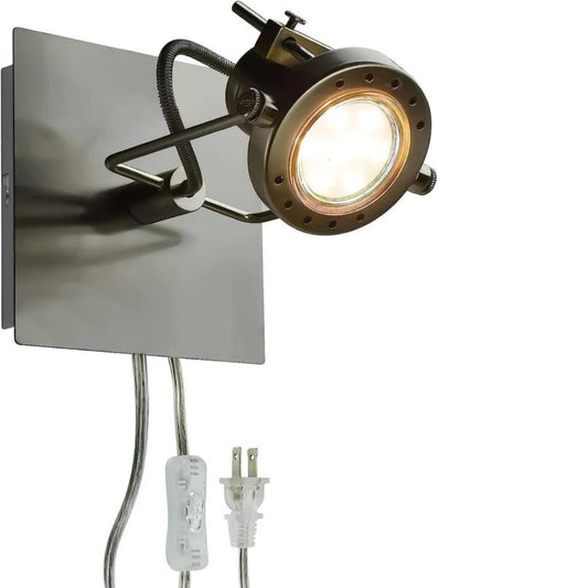 DLLT Led Ceiling Spotlight, Adjustable Wall Mount Lamp, Plug-In Track Light Kit Lighting for Bedside, Headboard Picture, Bedroom, Kitchen, Living Room,Warm White My Store