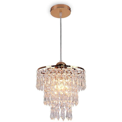 FRIXCHUR Small Gold Chandeliers Flush Mount Chandeliers Ceiling Lights for Girls Bedroom Modern Raindrop Crystal Hanging Light Fixture for Hallway Dining Room Kids Room E26 My Store